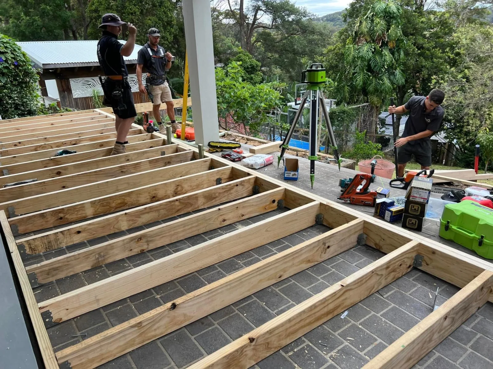 Our team on a Melbourne deck build